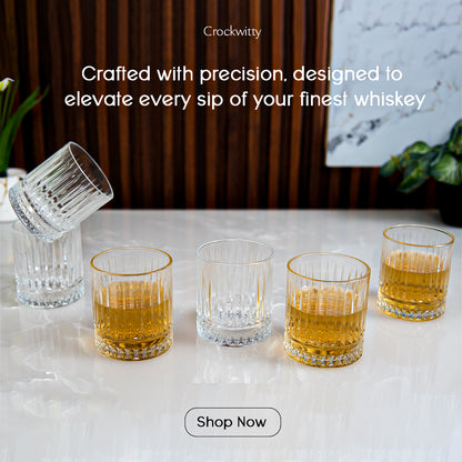 Crystal Ribboned Whisky Glass Set of 6 300 ml