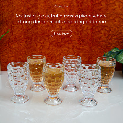 Bricked Crystal Glass Set of 6 220 ml