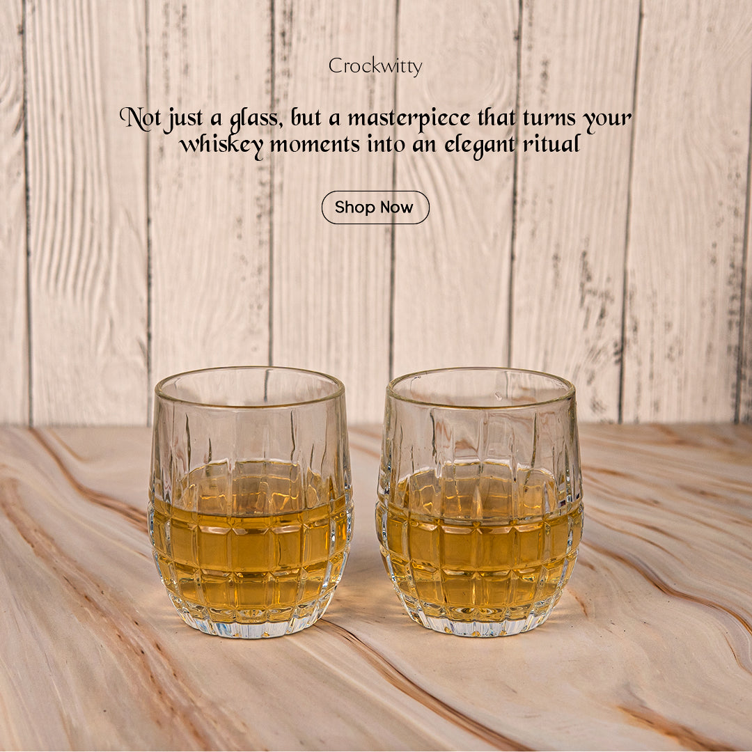 Bohemia Diced Whiskey Glass Set of 6 320 ml
