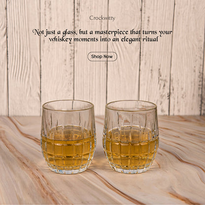 Bohemia Diced Whiskey Glass Set of 6 320 ml