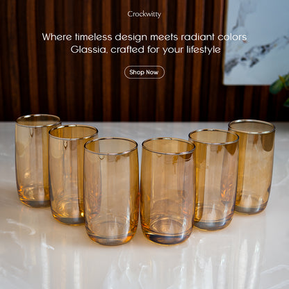 Glassia Coloured Water Glass Set of 6 280 ml