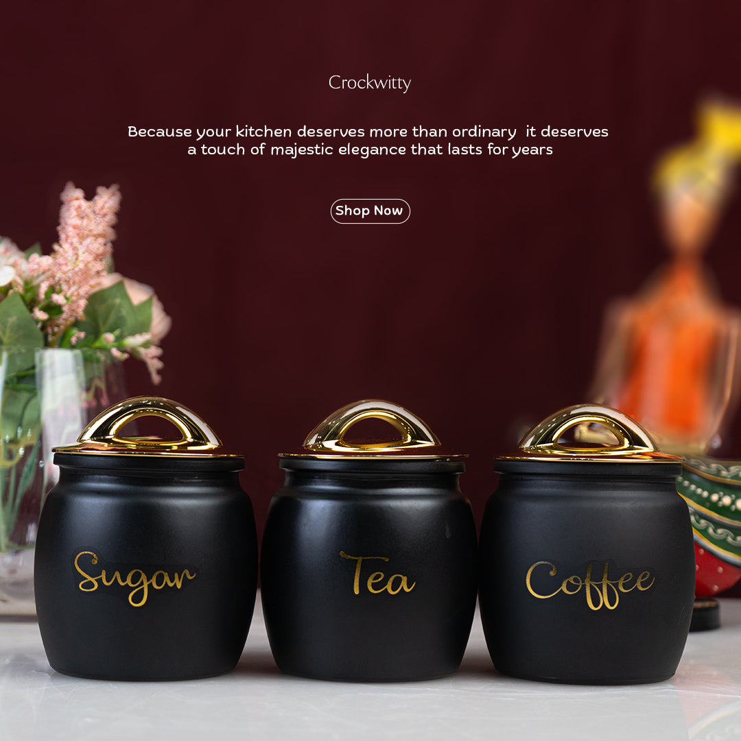 Majestic Black Jar Set of 3 550 ml