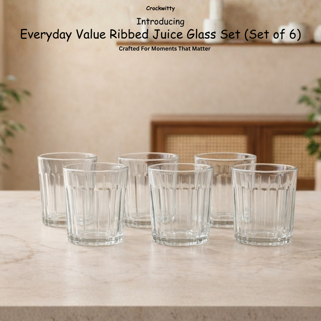 ribbed drinking glasses set of 6 for home dining