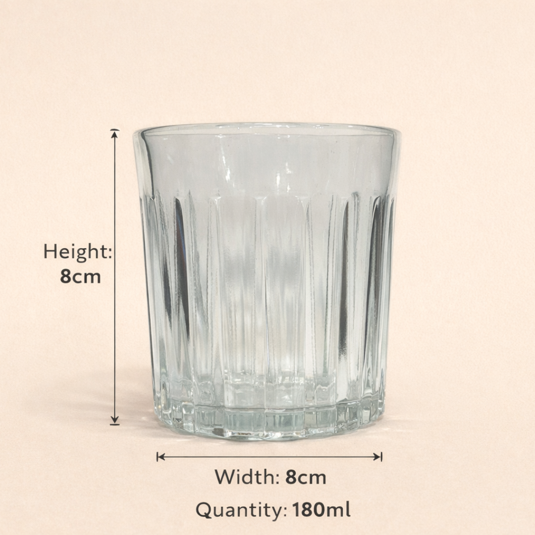 Everyday Value Ribbed Juice Glass Set (Set of 6 | 180 ml)