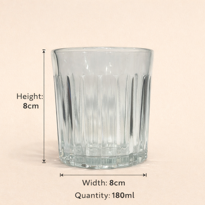 Everyday Value Ribbed Juice Glass Set (Set of 6 | 180 ml)