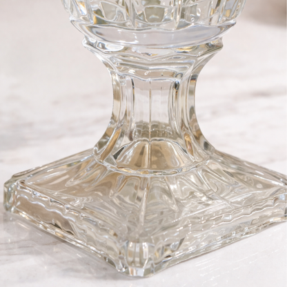 Crystal Cut Glass Beverage Dispenser with Pedestal Stand & Strong Tap | 2 Litre