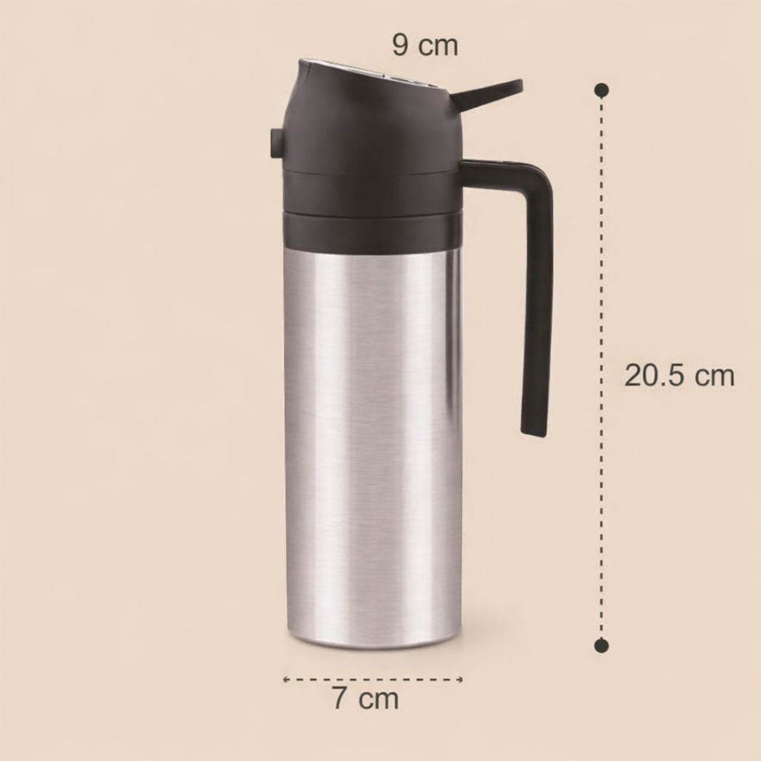2-in-1 Oil Sprayer & Dispenser Bottle | Steel | CrockWitty