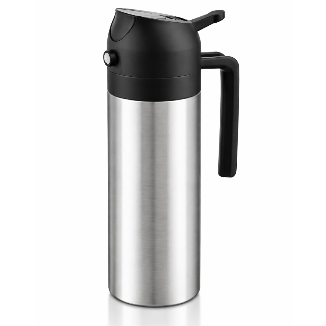 2-in-1 Oil Sprayer & Dispenser Bottle | Steel | CrockWitty