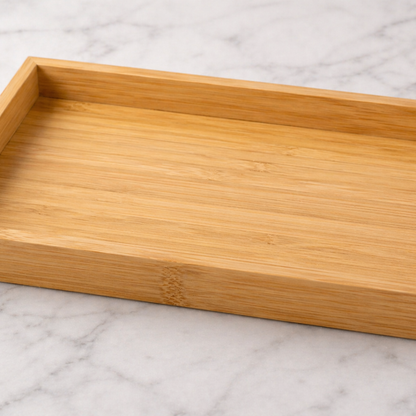 Ribbed Round Borosilicate Glass Jar Set of 2 with Bamboo Tray — Airtight Silicone Seal Bamboo Lid | 500 ml Each | Dry Fruit, Nut & Spice Kitchen Organiser | Non-Toxic & Lead-Free