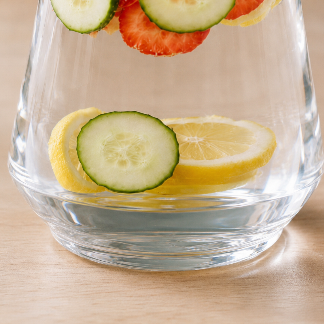Glass Water Jug with Lid — 1.4 Litre | Crystal-Clear Pitcher with Pour Spout & Easy-Grip Handle | Dining Table Carafe for Water, Juice & Infused Drinks