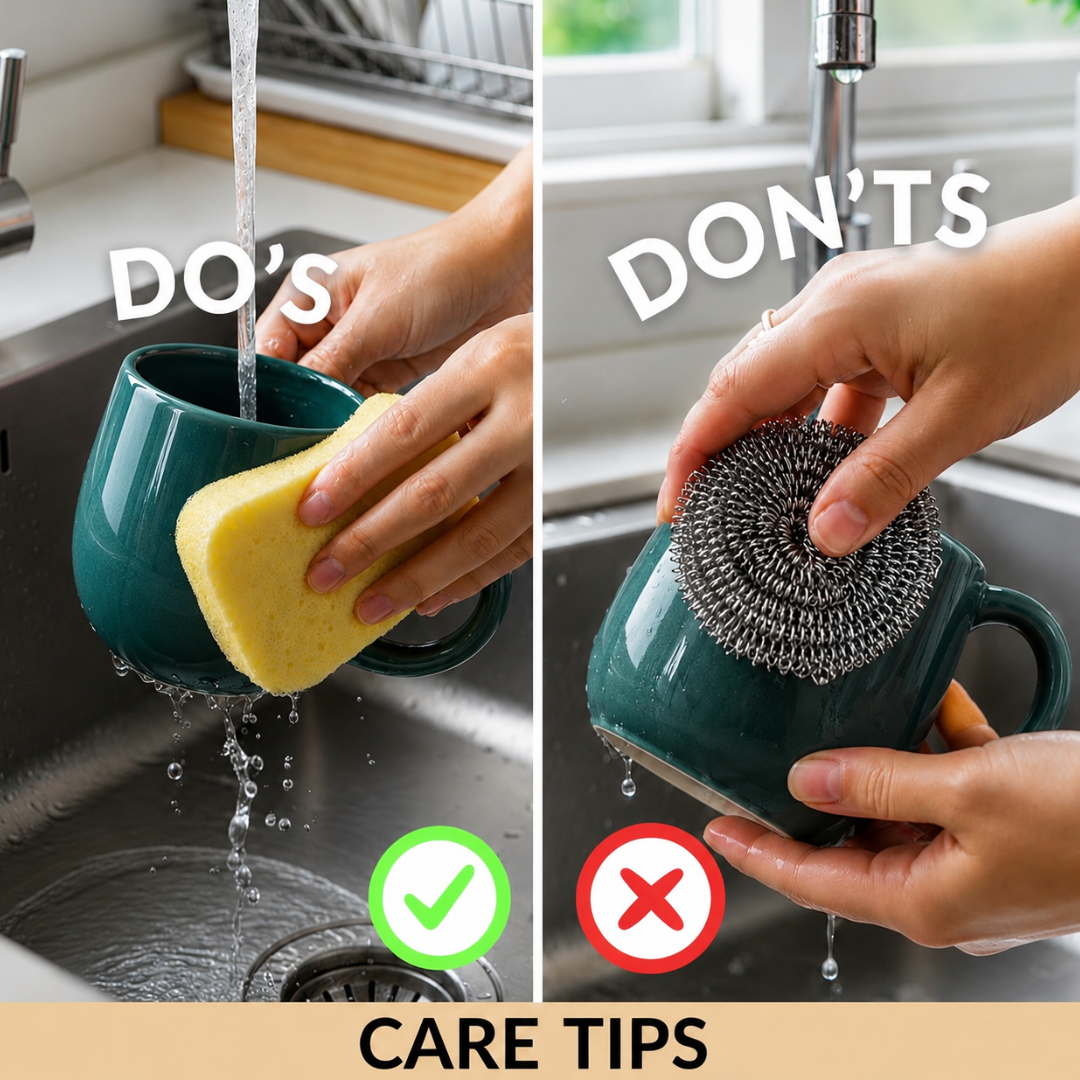 Teal Glossy Ceramic Coffee Mug – Premium Round Belly Mug with Easy-Grip Handle | Lead Free & Food Safe | Microwave & Dishwasher Safe