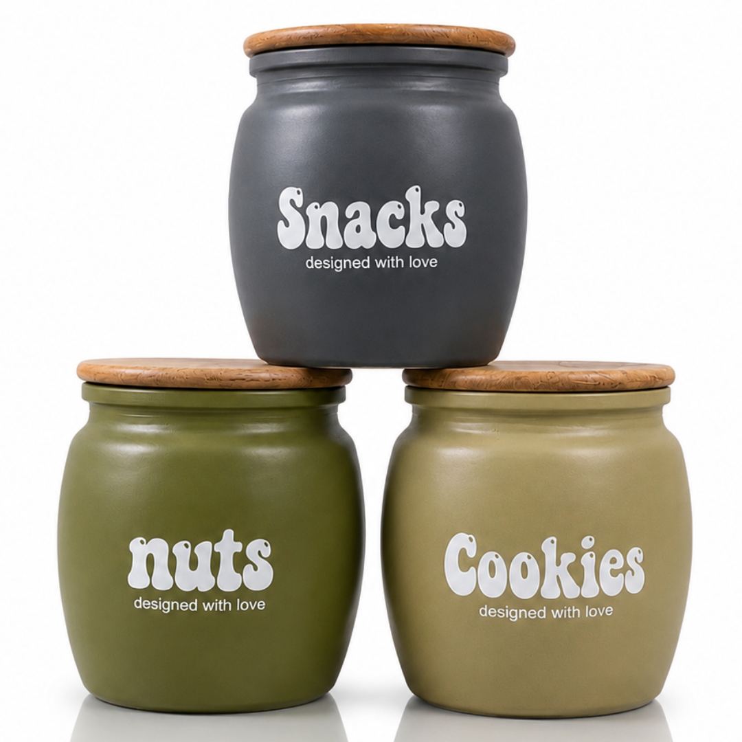 New Minimal Bean Jar Set of 3 550 ml