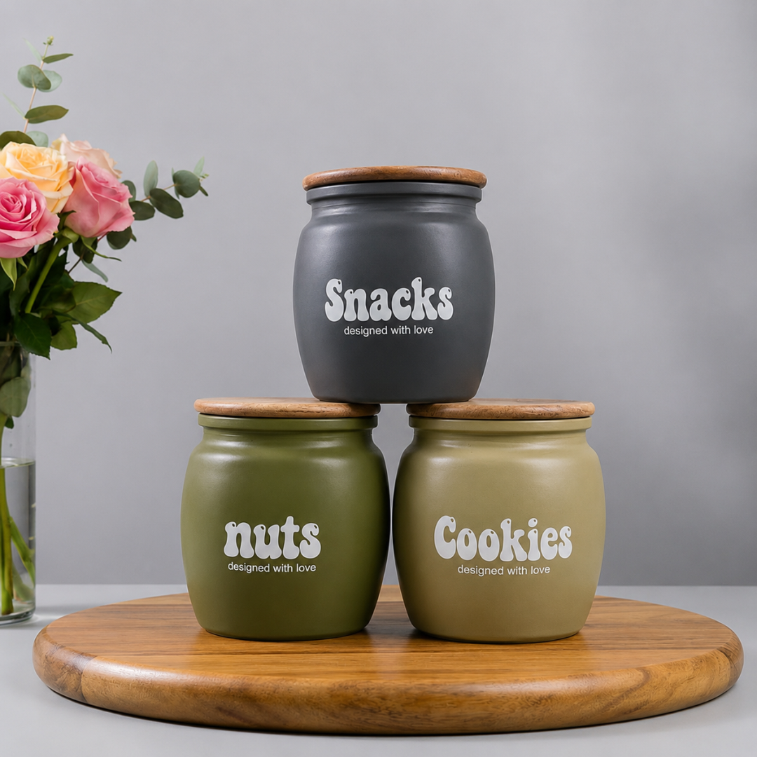 New Minimal Bean Jar Set of 3 550 ml