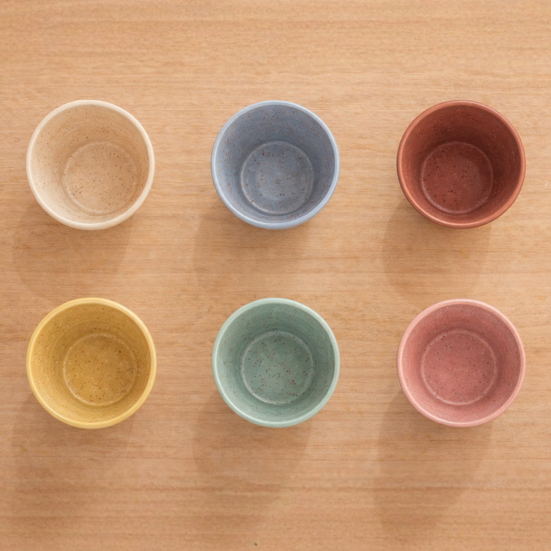 Modern Pastel Ceramic Tumblers Set of 6 100 ml