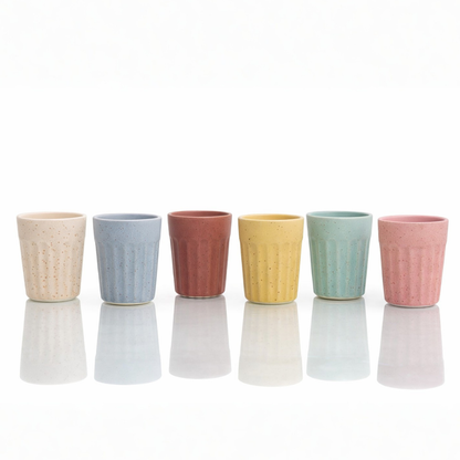 Modern Pastel Ceramic Tumblers Set of 6 100 ml