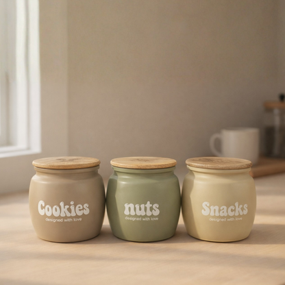 New Minimal Bean Jar Set of 3 550 ml