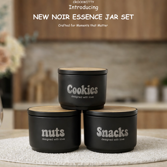 premium clay storage jars set of 3 for kitchen pantry