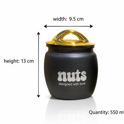New Majestic Black Jar Set Set of 3 550 ml