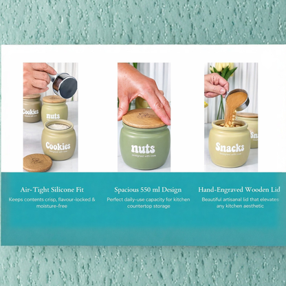 New Minimal Bean Jar Set of 3 550 ml