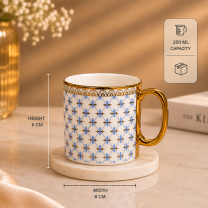 Blue Trellis Mug Set 6 pcs