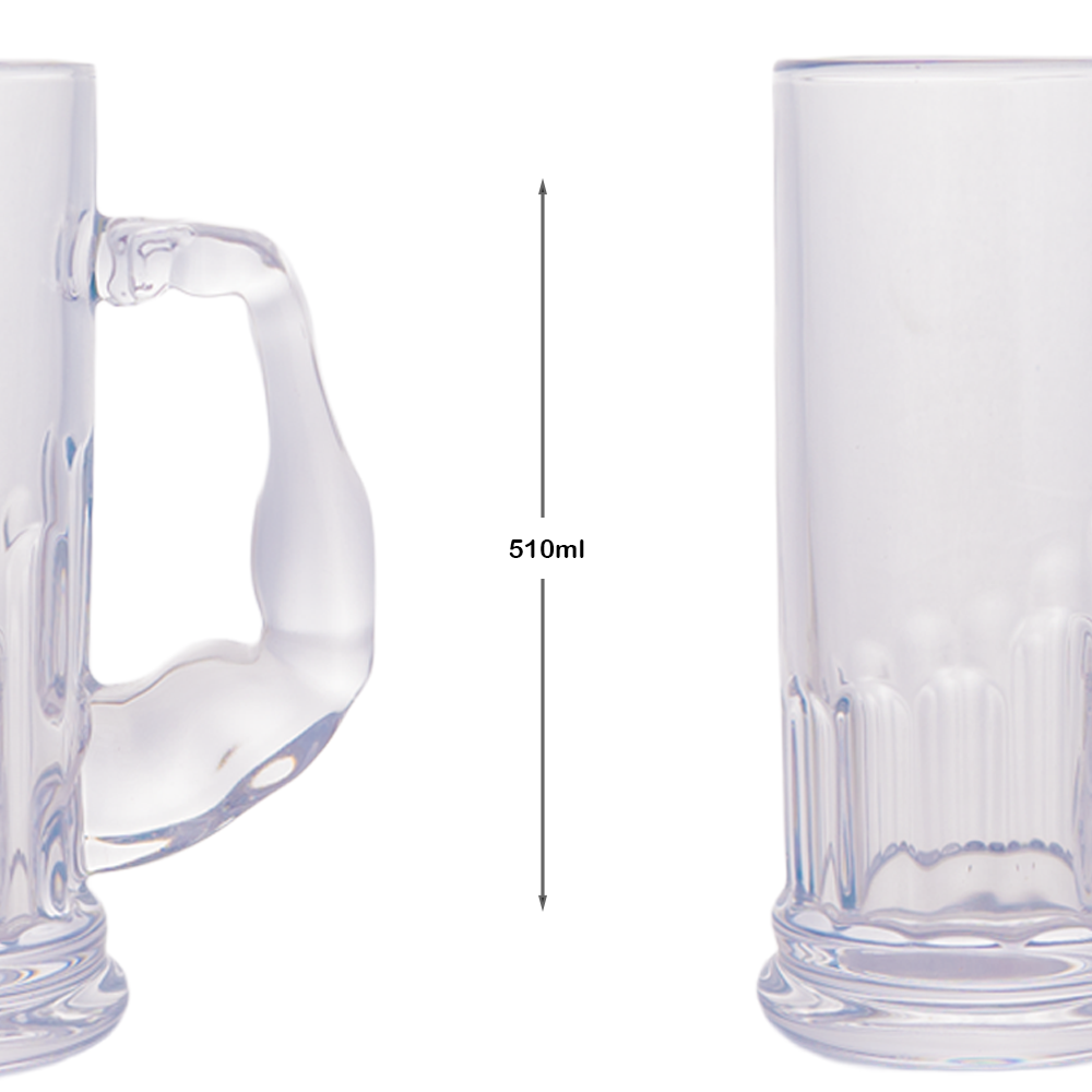 Muscle Beer Mug Set of 2 600 ml