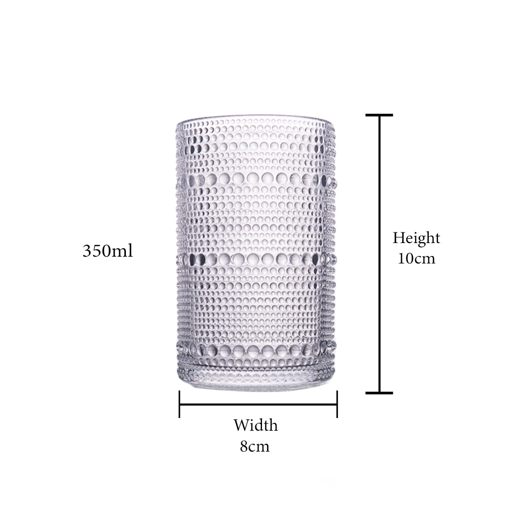 Bubble Crystal Glass Set of 6 350 ml