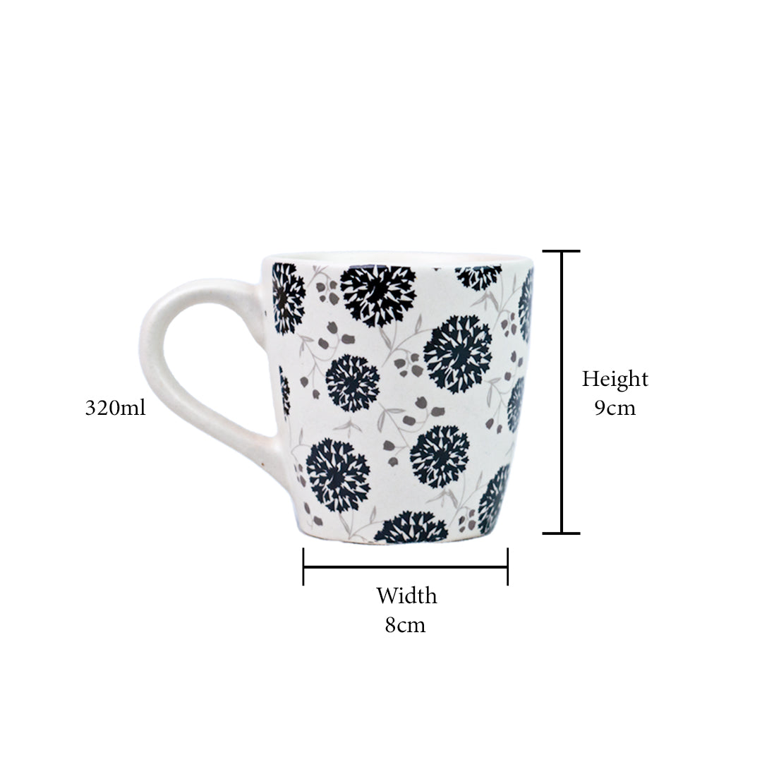 Handcrafted Monochrome Bloom Cup Set of 1 320 ml