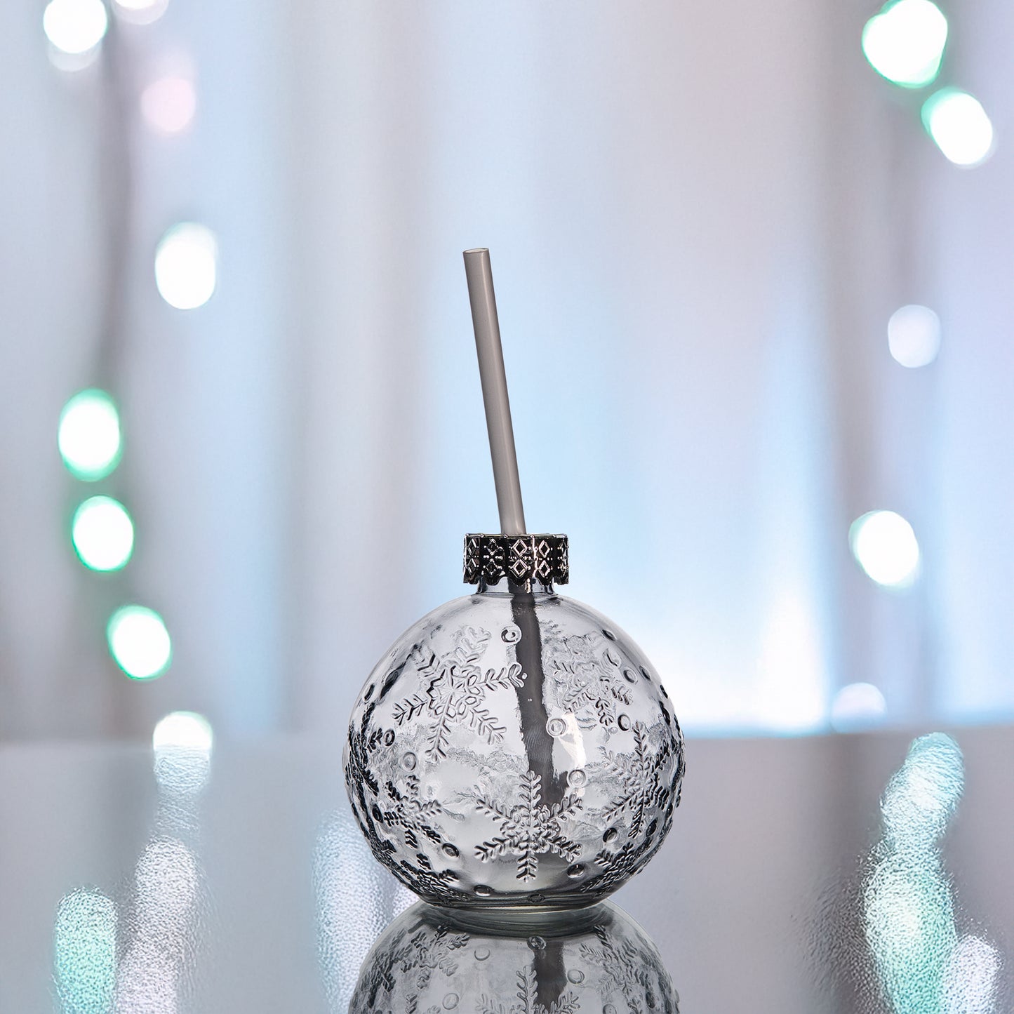 Glittered Bubble Cocktail jar Set of 2 400 ml