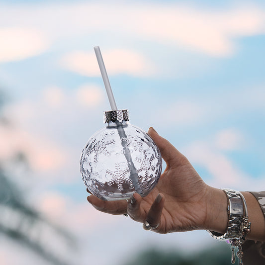 Glittered Bubble Cocktail jar