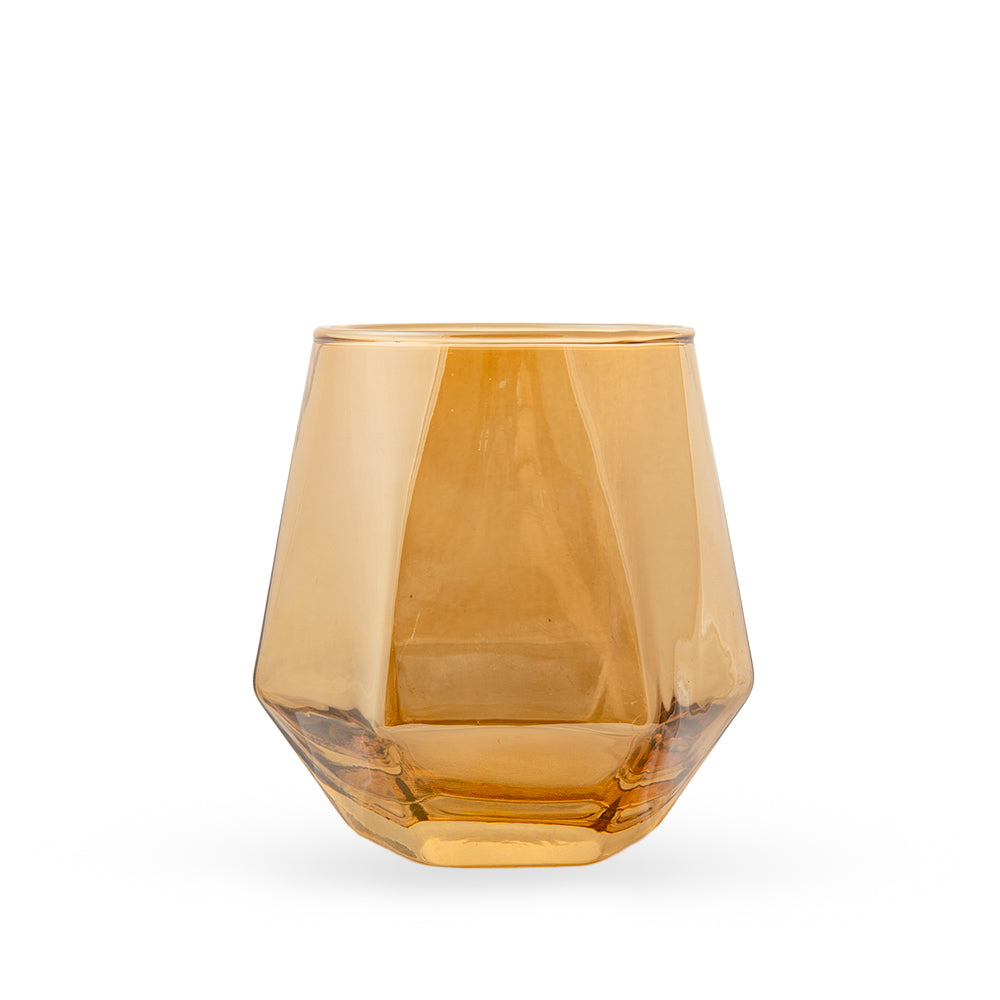 Golden Diamond Cut Whiskey Glass Set of 6 330 ml
