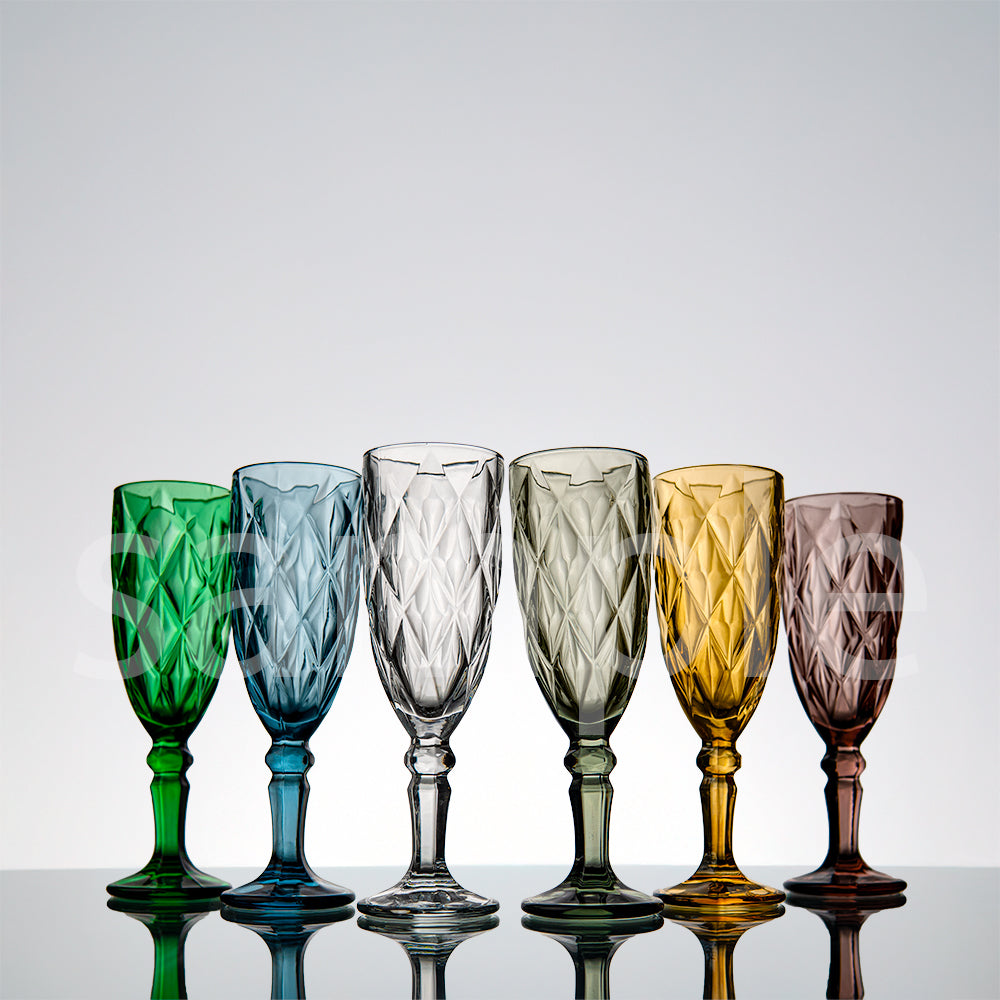 Multicolor Wine Goblet Glass Set of 6 165 ml