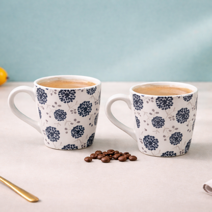 Handcrafted Monochrome Bloom Mug Set of 1 320 ml