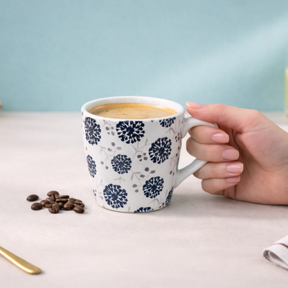 Handcrafted Monochrome Bloom Mug Set of 1 320 ml
