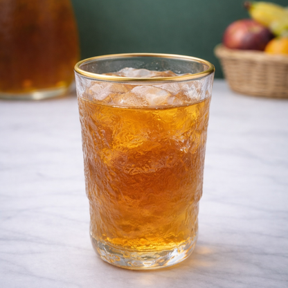 Goldenlined Hazed Water Glass Set of 6 340 ml