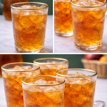 Goldenlined Hazed Water Glass Set of 6 340 ml