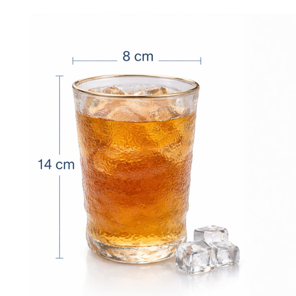 Goldenlined Hazed Water Glass Set of 6 340 ml