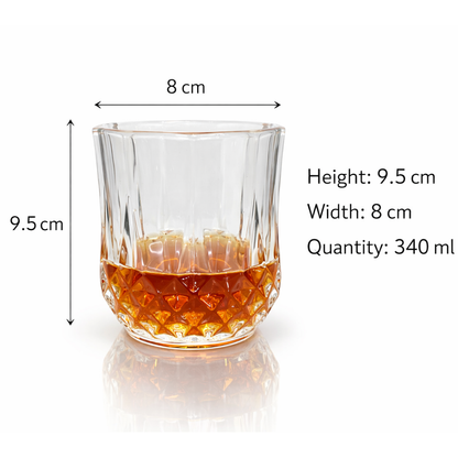 Signature Diamond Whiskey Glass Set of6 340 ml
