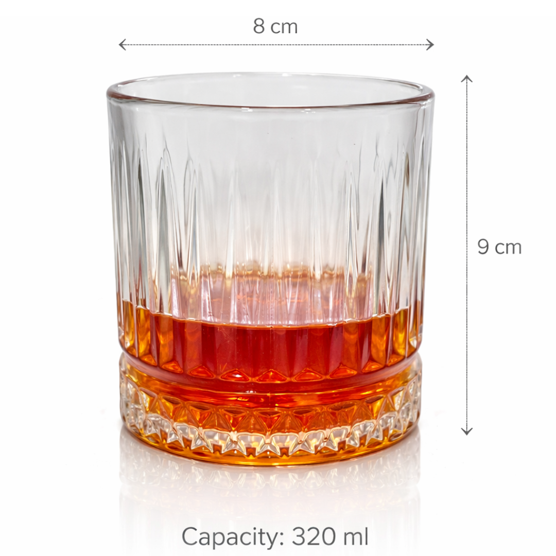 Premium Crystal Whiskey Glass Set of 6 320 ml