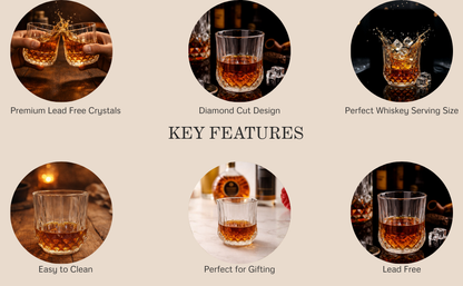Signature Diamond Whiskey Glass Set of6 340 ml