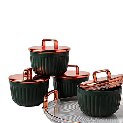 Unbreakable Tray with Air Tight Glass Bowls