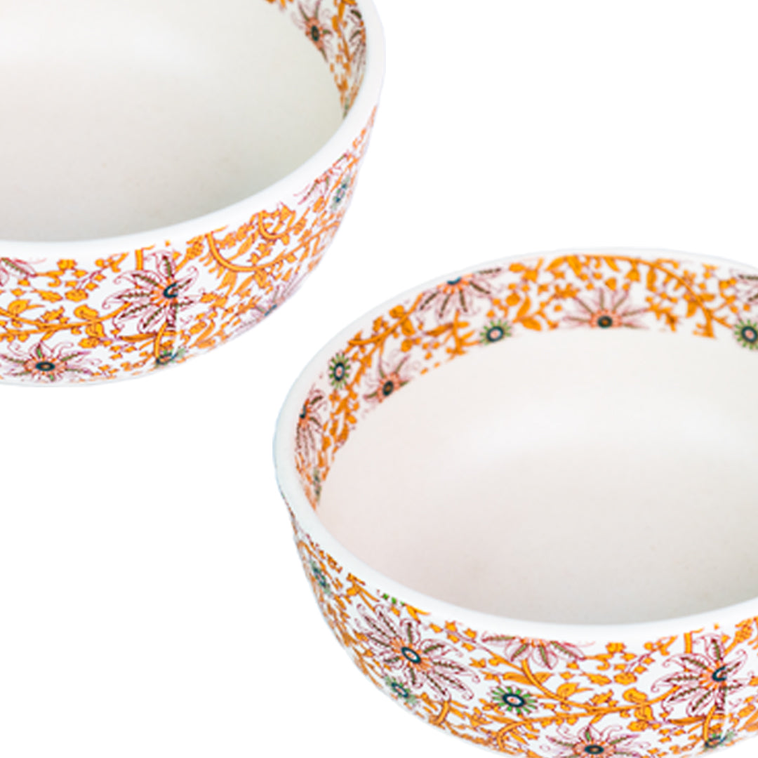 Handcrafted Golden Flora 20 Piece Dinner Set For 6