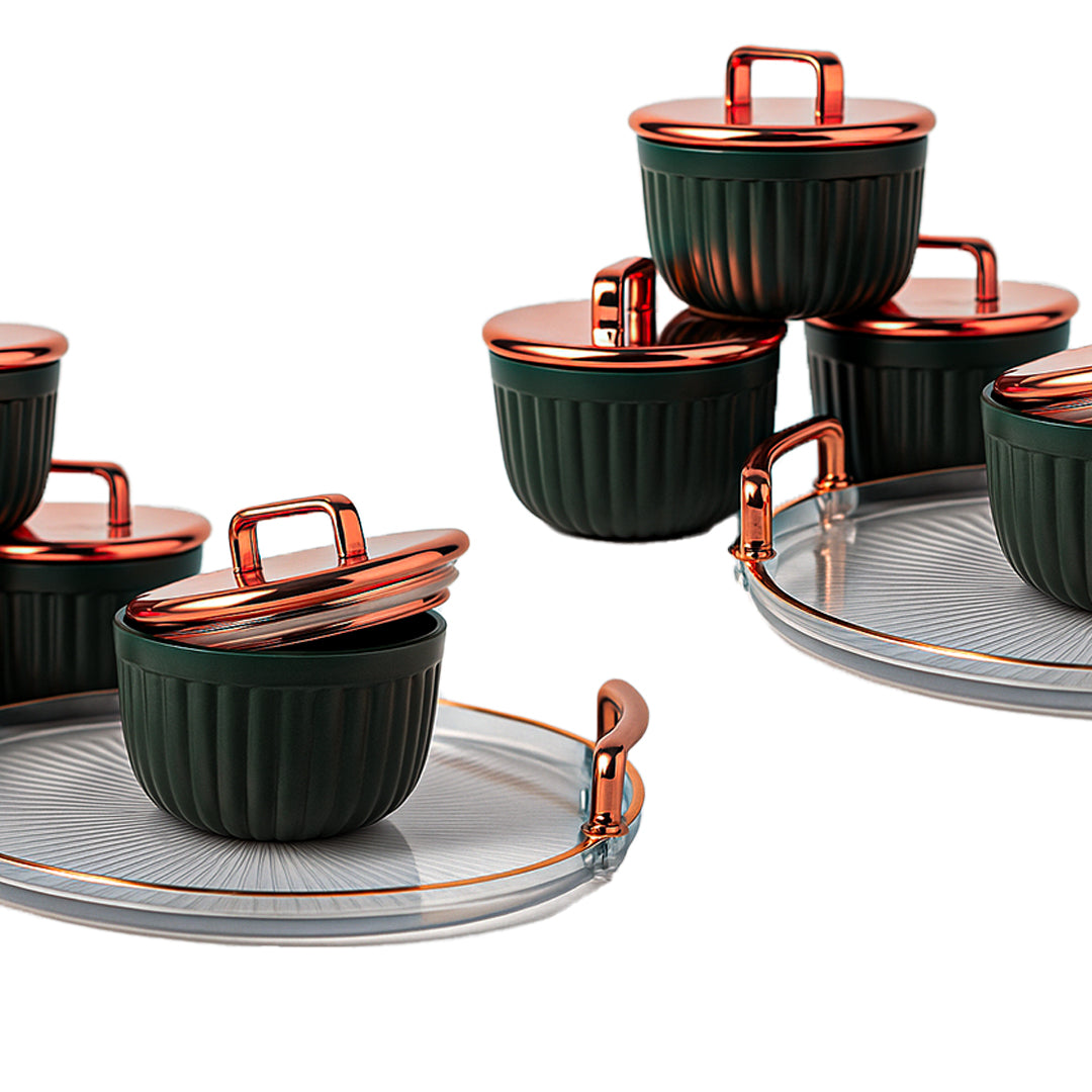 Unbreakable Tray with Airtight Glass Bowls 500 ml