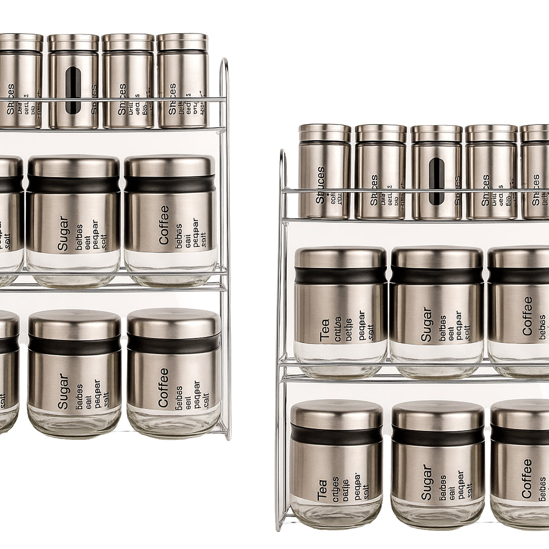 Spice Jars and Storage Jars with Steel Stand