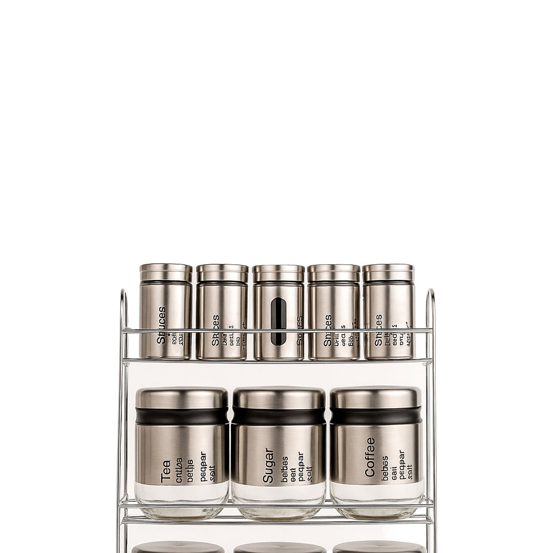 Spice Jars and Storage Jars with Steel Stand