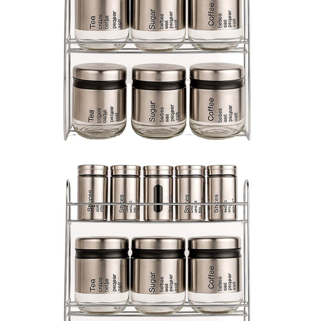 Spice Jars and Storage Jars with Steel Stand