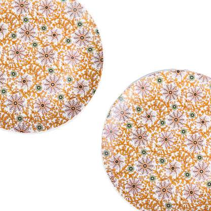 Handcrafted Golden Flora 20 Piece Dinner Set For 6