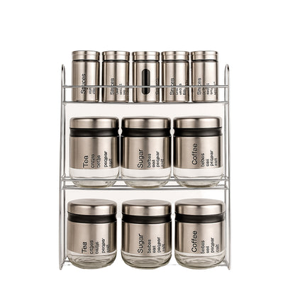 Spice Jars and Storage Jars with Steel Stand