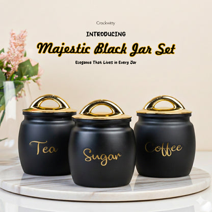Majestic Black Jar Set of 3 550 ml
