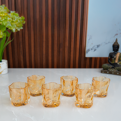 Deformed juice Glass Set of 6 200 ml
