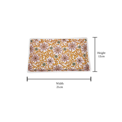 GoldenVine Handmade Ceramic Rectangular Snack Platter Set of 2